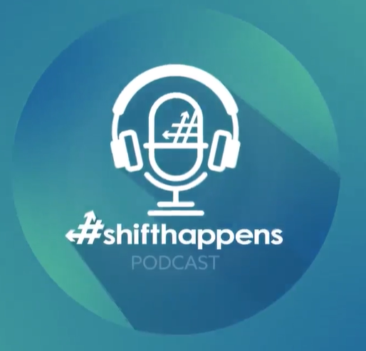 The logo for ShiftHappens podcast